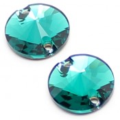 Sew-on Stones Swarovski (Пришивные кристаллы Сваровски) Риволи нашивные цвет Emerald (Зеленый)