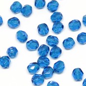 Чешские граненые (стеклянные) бусины fire polished Граненые бусины капри синие