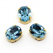  Овалы Swarovski 4128 в цапах Aquamarine