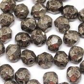 Чешские граненые (стеклянные) бусины fire polished Граненые бусины Античная платина