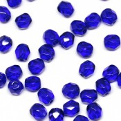Чешские граненые (стеклянные) бусины fire polished Граненые бусины кобальт