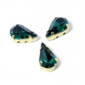  Капли Swarovski 4328 в цапах Emerald