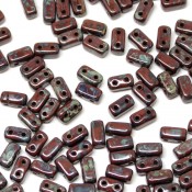  Чешские бусины Bricks Picasso - Umber (T13610)
