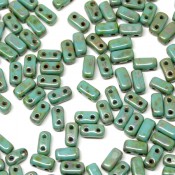  Чешские бусины Bricks Persian Turquoise - Picasso (T63150)