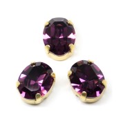  Овалы Swarovski 4128 в цапах Amethyst