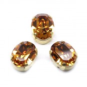  Овалы Swarovski 4128 в цапах Topaz
