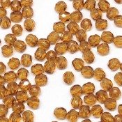 Чешские граненые (стеклянные) бусины fire polished Граненые бусины темный топаз