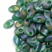 Японский Бисер MIYUKI Long Magatama Matte Transparent Green Ab (146FR)