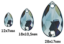Размеры Drop Sew-on Swarovski 3230 